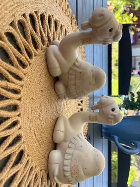 Pair of Ceramic Camel Figurines in Cream